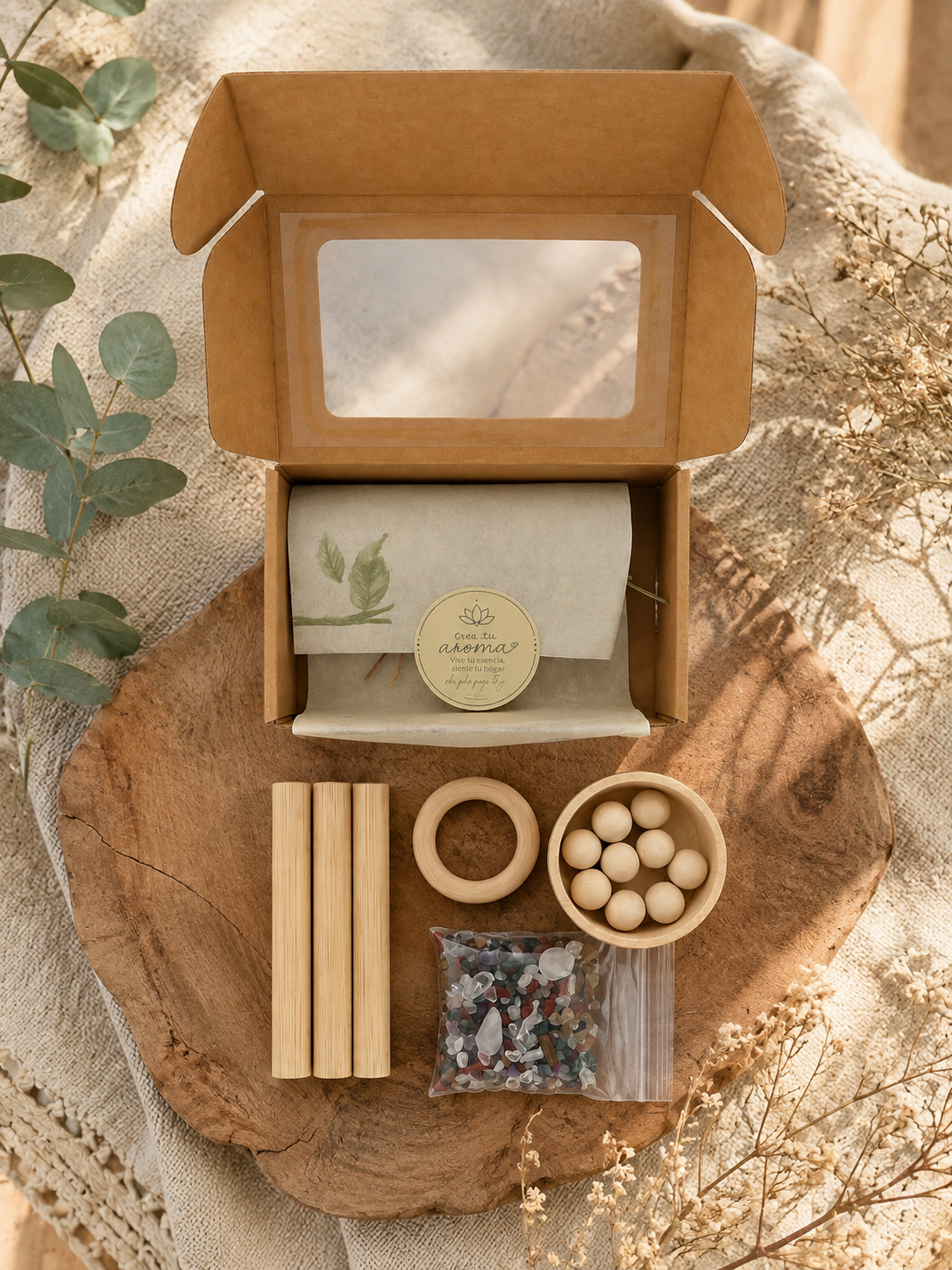 OLVIANT Ambientador Mineral para Hogar, Difusor Reutilizable de Madera - Imagen 5
