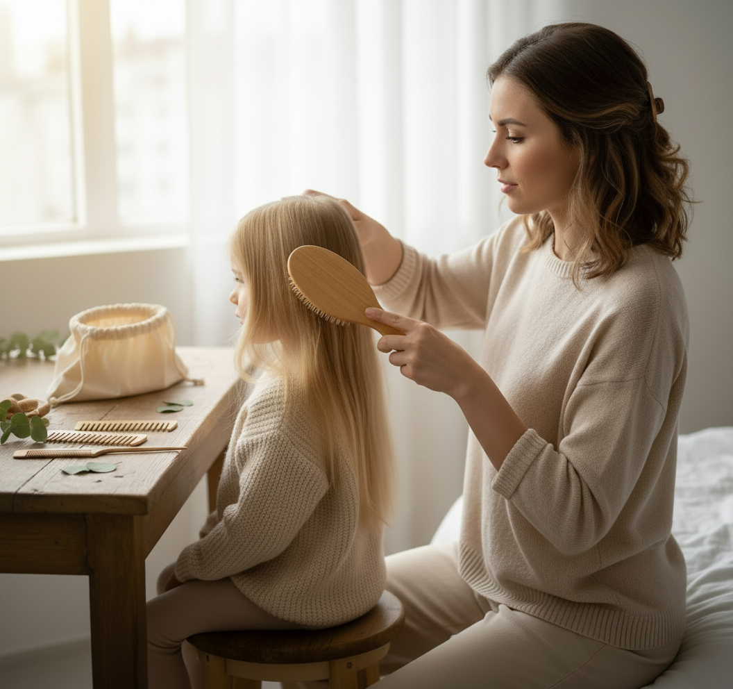 Juego de cuatro cepillos de Bambú para el cabello - Imagen 2